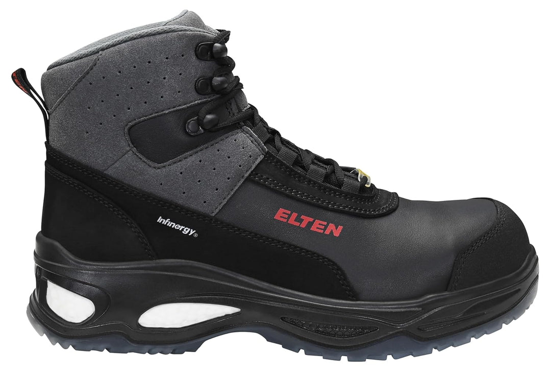 ELTEN Sicherheitsschuhe Miles Mid ESD S3, Damen und Herren, Leder, Kunststoffkappe (Leichter als Sta