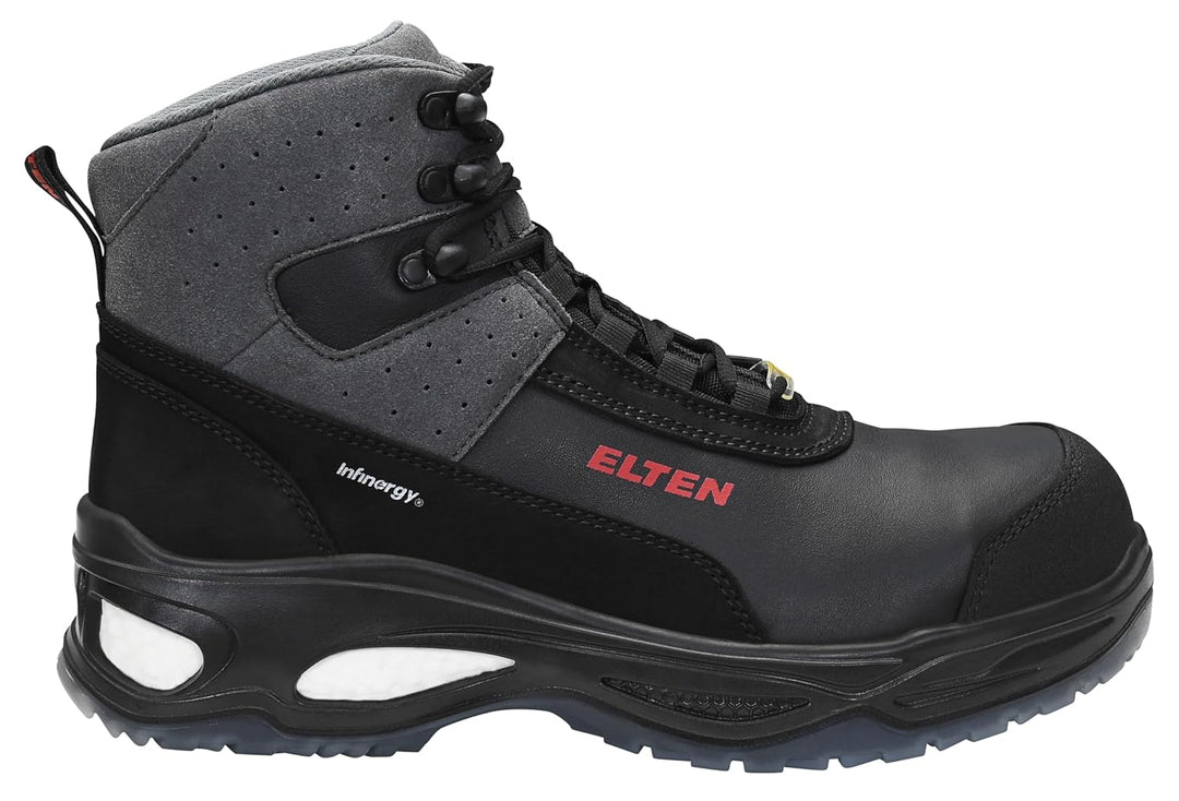 ELTEN Sicherheitsschuhe Miles Mid ESD S3, Herren, Leder, Kunststoffkappe (Leichter als Stahlkappe),