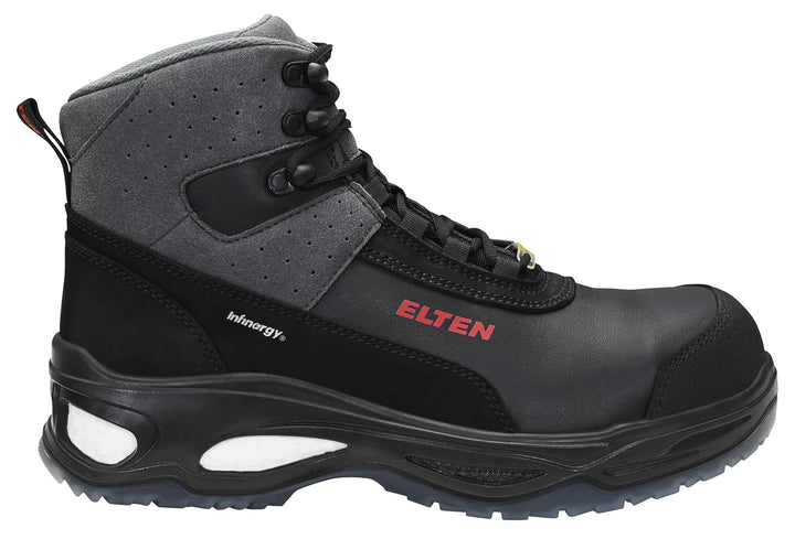 ELTEN Sicherheitsschuhe Miles Mid ESD S3, Herren, Leder, Kunststoffkappe (Leichter als Stahlkappe),