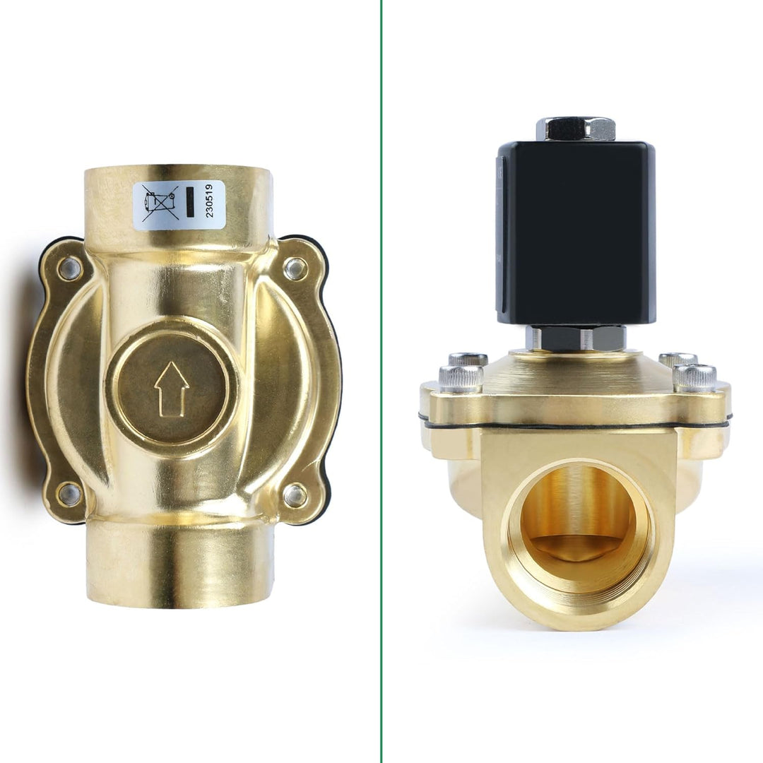 U.S. Solid Solenoid Valve Magnetventil Messing G 1" 230V AC Normal geschlossen NC 0-10 bar, elektris