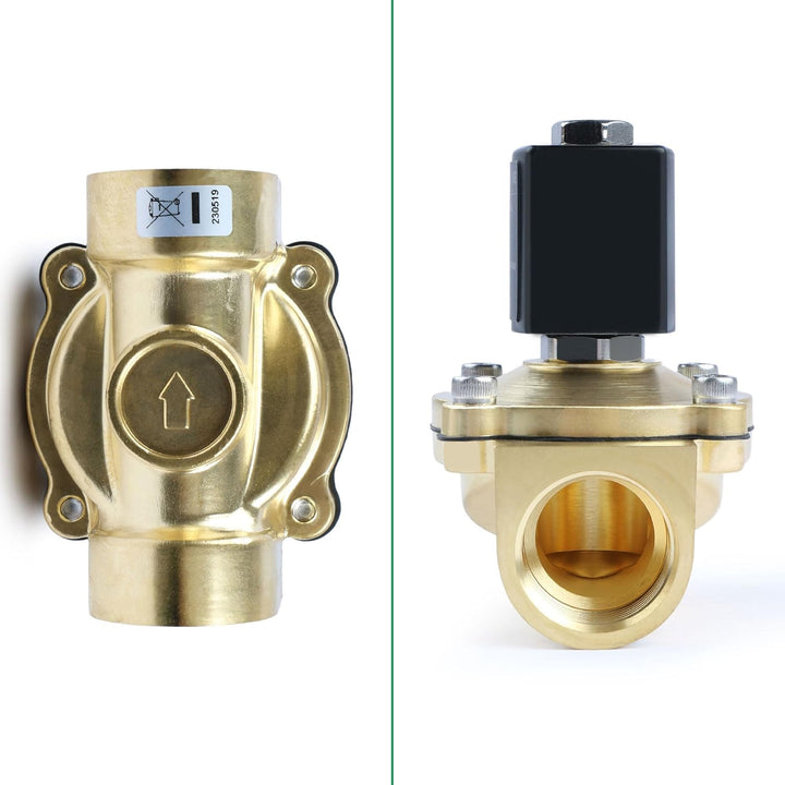U.S. Solid Solenoid Valve Magnetventil Messing G 1" 230V AC Normal geschlossen NC 0-10 bar, elektris