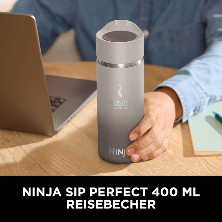 Ninja 400 ml Sip Perfect Trinkflasche für Heissgetränke, BPA-frei, spülmaschinenfest, Thermosflasche