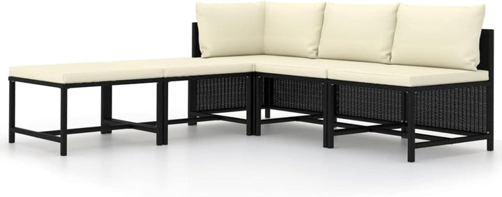 Festnight Lounge Sofa 5-TLG. Modular-Mittelsofa Garten-Sofagarnitur mit Auflagen Gartensofa Gartenmö