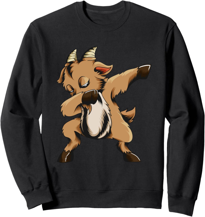 Witzige Ziege Ziegenbock mit Hörnern macht Dabbing Outfit Sweatshirt