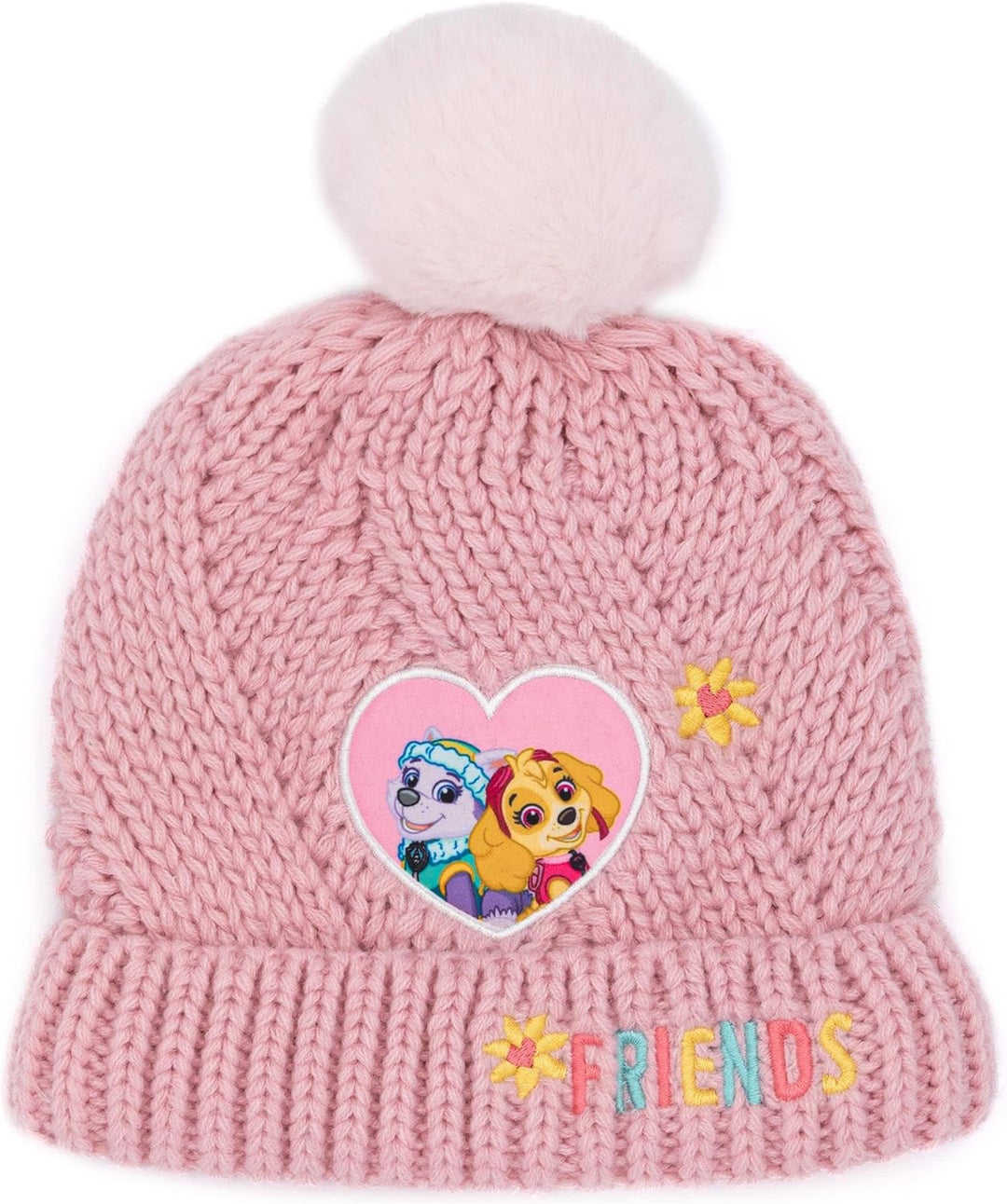Paw Patrol Pfotenpatrouillenhut und Handschuhe Kinder Mädchen rosa gestrickt Winter Mütze