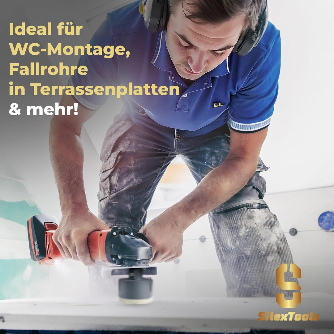 Profi Diamant Fliesenbohrer Set - 9 teilig [20|25|32|35|40|50|60|68|110mm] mit Bohrkronen, 68mm Stec