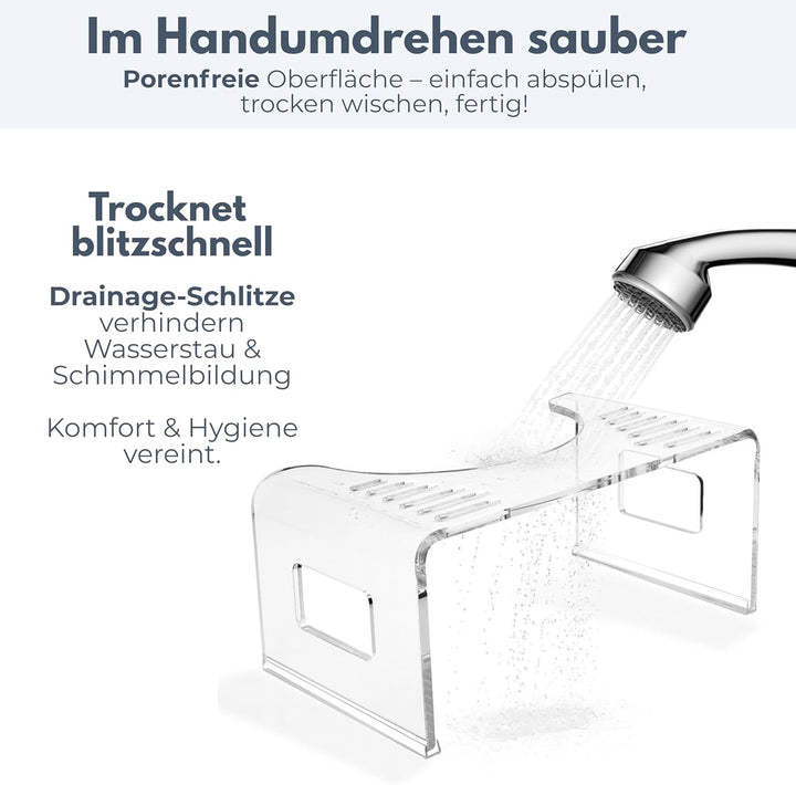 StarK Toilettenhocker Erwachsene aus Acryl – 18 cm hoher Badhocker | Ergonomische Hockposition für m