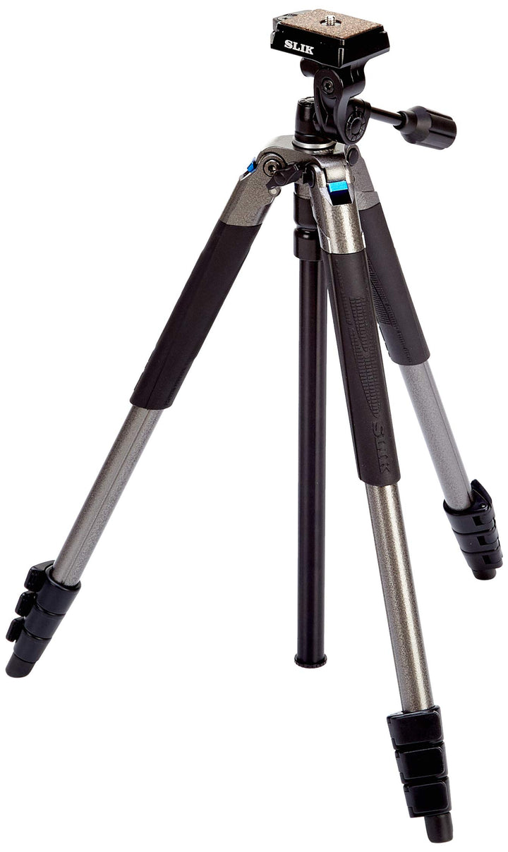 Slik Sprint Pro III Stativ mit 3-Wege-Panorakopf, Grau Metallic PRO Ⅲ 3WAY, PRO Ⅲ 3WAY