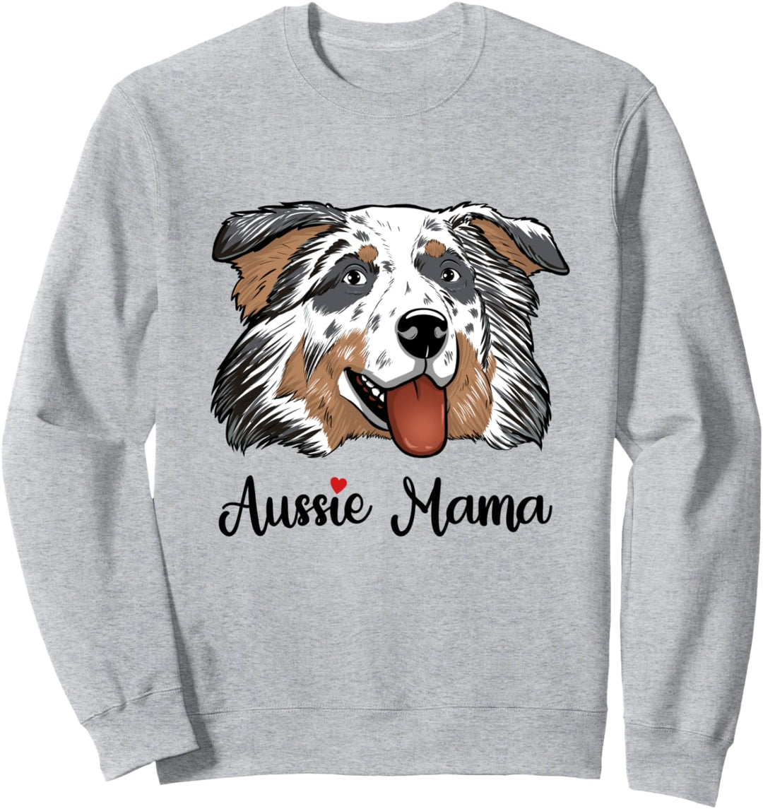 Blue Merle Mama Herz Australischer Schäferhund Mama Aussie Mama Sweatshirt