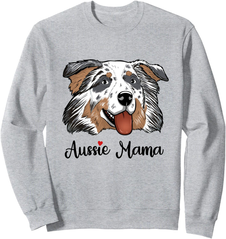 Blue Merle Mama Herz Australischer Schäferhund Mama Aussie Mama Sweatshirt