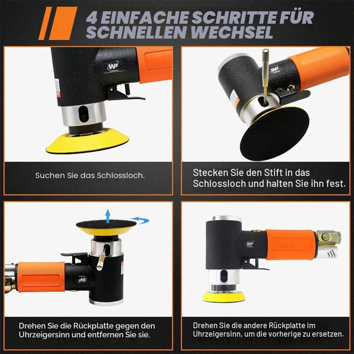WorkPad Mini Auto Poliermaschine, Druckluft Polierer, WP 25mm 50mm 76mm Exzenter Schleifer Winkelsch