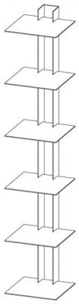 Haseform Bücherturm 170 cm (für 1,80 m Bücher) anthrazit Bücherregal Wandregal