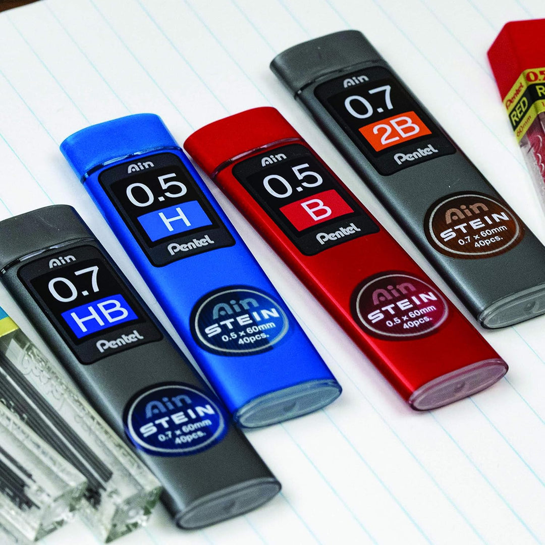 Pentel Ain STEIN C275 Feinmine, 40 Minen je Dose, 0.5 mm, Härtegrad 2B (12 Dosen)