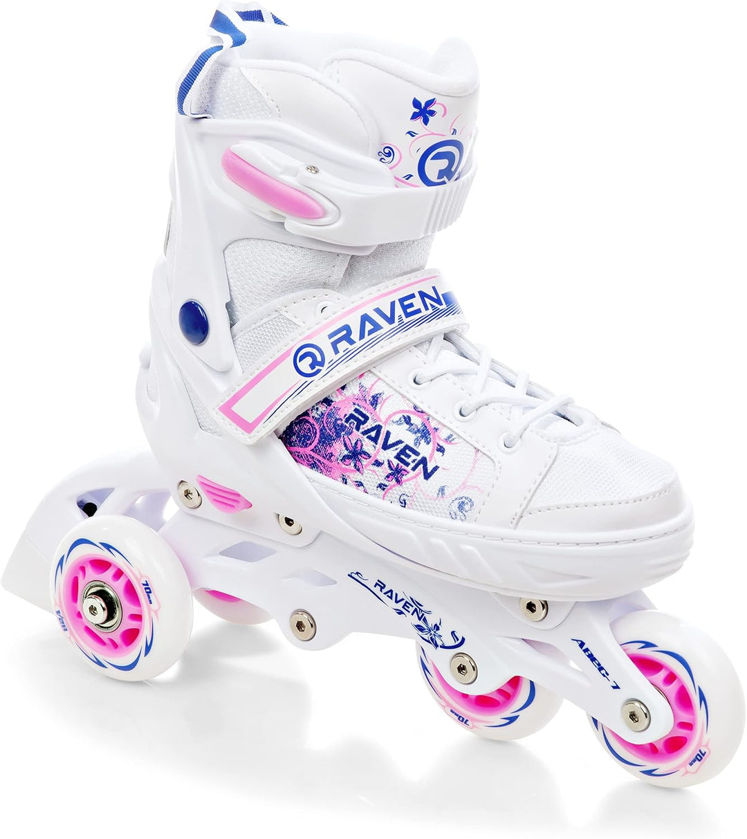 3in1 Inline Skates Inliner/Triskates/Rollschuhe Raven Lia/Loret verstellbar mit LED Leuchtrad 28-32