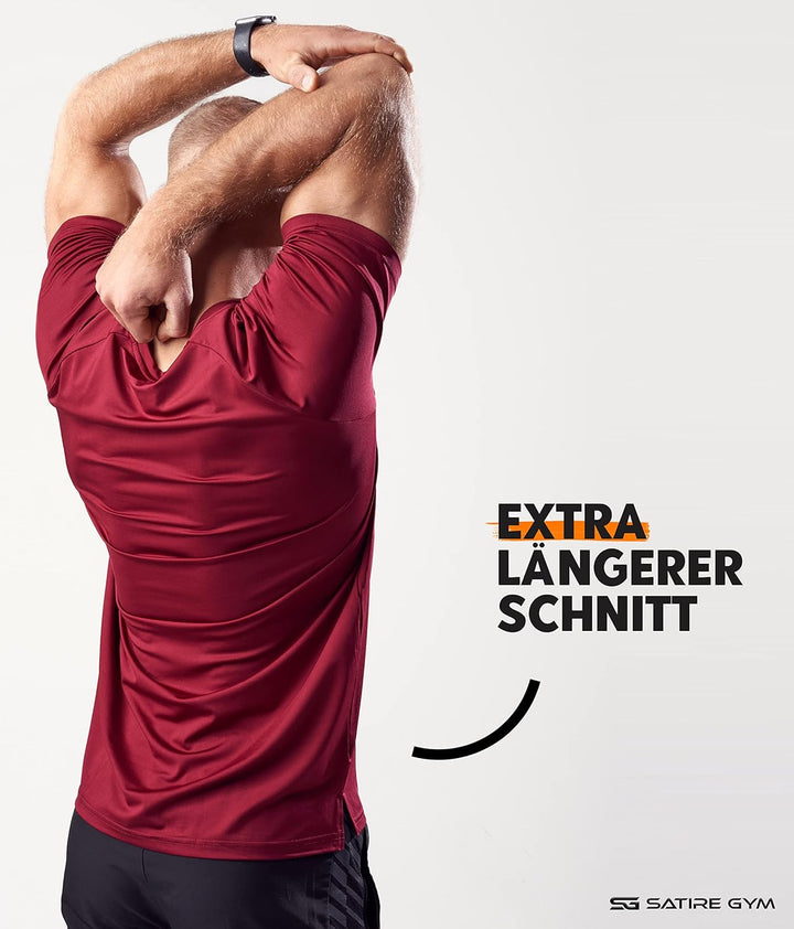 Satire Gym - Sport Shirt Männer atmungsaktiv - enganliegendes &amp; schnelltrocknendes Fitness Tshirt He