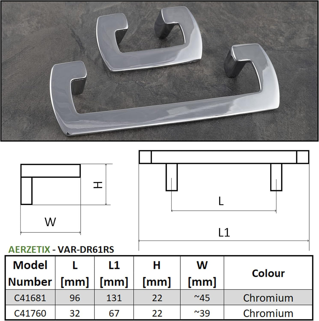 AERZETIX - C41760-2er-Set Möbelgriffe achsabstand 32 mm - für schrank wandschrank schublade einricht