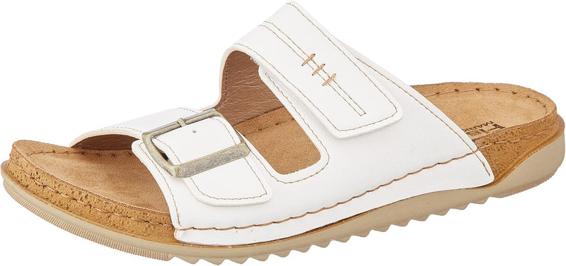 Fischer Damen Sarah Pantolette 36 EU Weiss, 36 EU Weiss