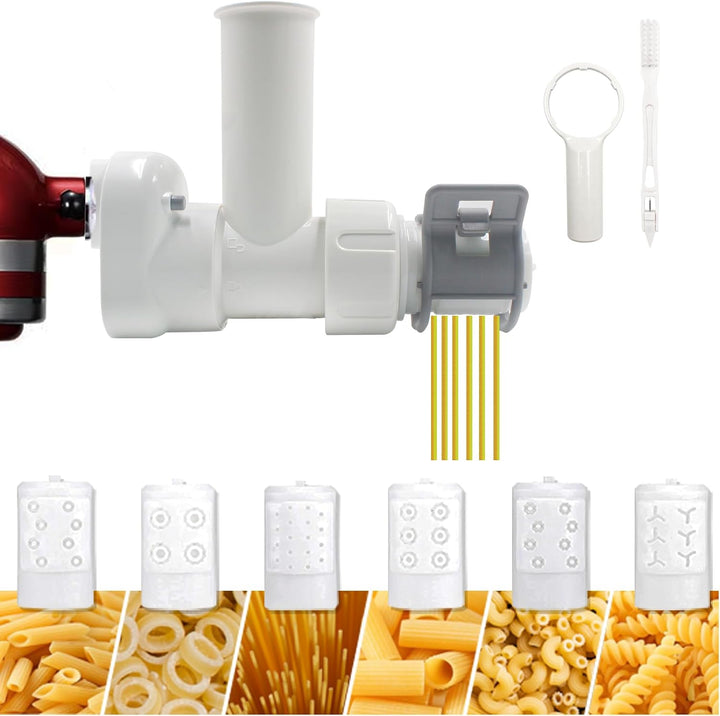 Nudelaufsatz für Kitchenaid Standmixer,Nudelroller Aufsatz mit 6 verschiedenen Formen von Nudelausla