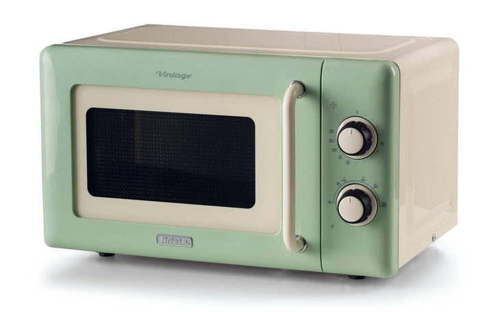 Ariete 3960 Mikrowelle Vintage, 800 W, Fassungsvermögen 20 l, 3 Funktionen, 6 Kochstufen, Timer, Grü