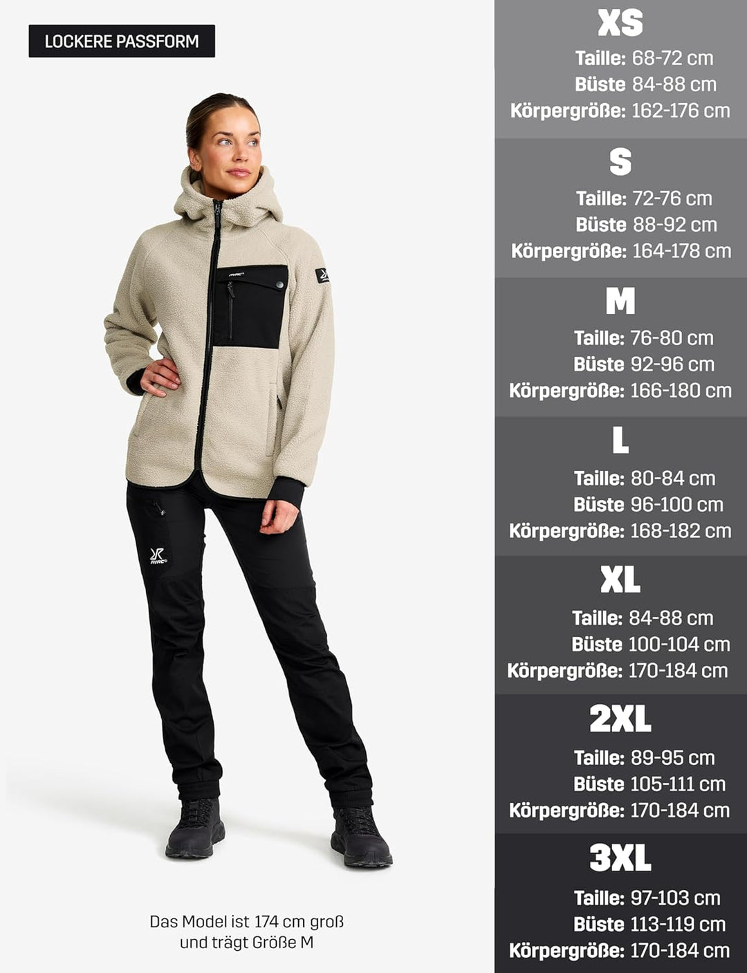 RevolutionRace Sherpa Hoodie für Damen, Outdoor Fleecejacken perfekt für Wanderungen und Outdoor-Abe