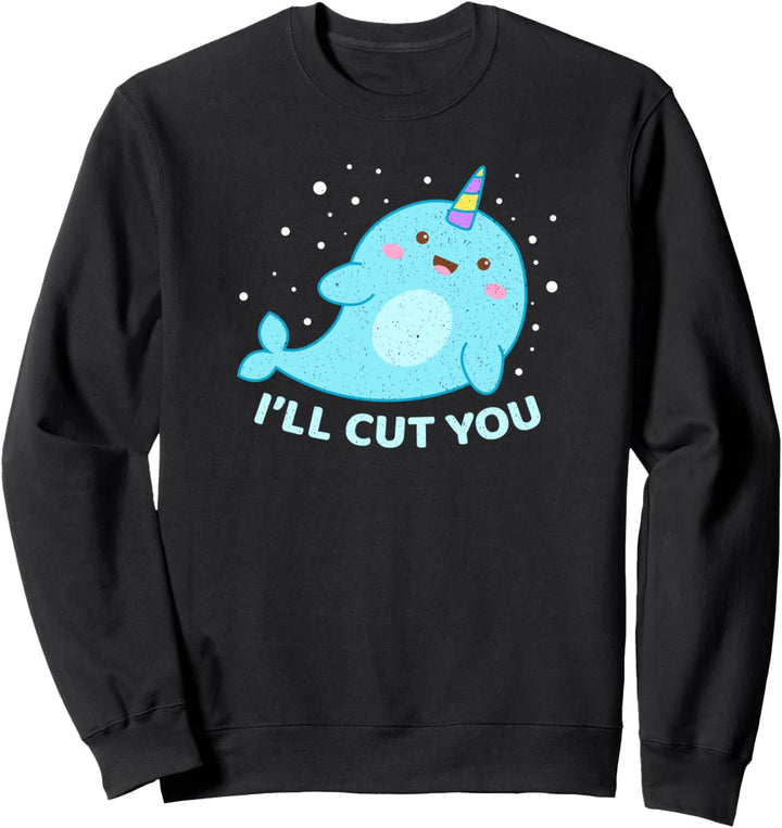 Lustiger Narwal schneidet Ihnen Einhorn vom Meeresgeschenk Sweatshirt