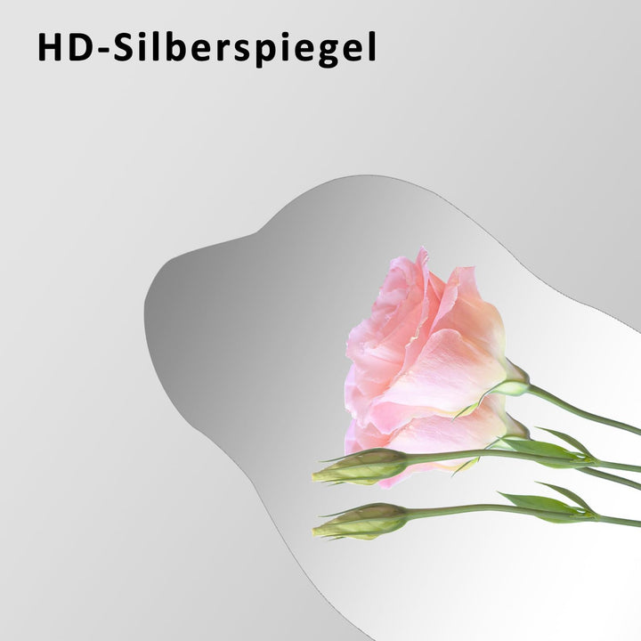 Boromal Asymmetrischer Spiegel mit Beleuchtung LED Badspiegel mit Beleuchtung 62x90cm LED Spiegel mi