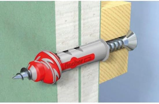 fischer 548864 Set Dübel und Schrauben, rot DuoPower Dübel + DuoTec Dübel + DuoBlade Dübel + Schraub