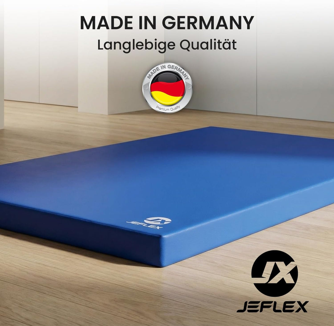 Jeflex - Weichbodenmatte & Turnmatte 150 x 100 x 8 cm MADE IN GERMANY/Gymnastikmatte tragbar/platzsp