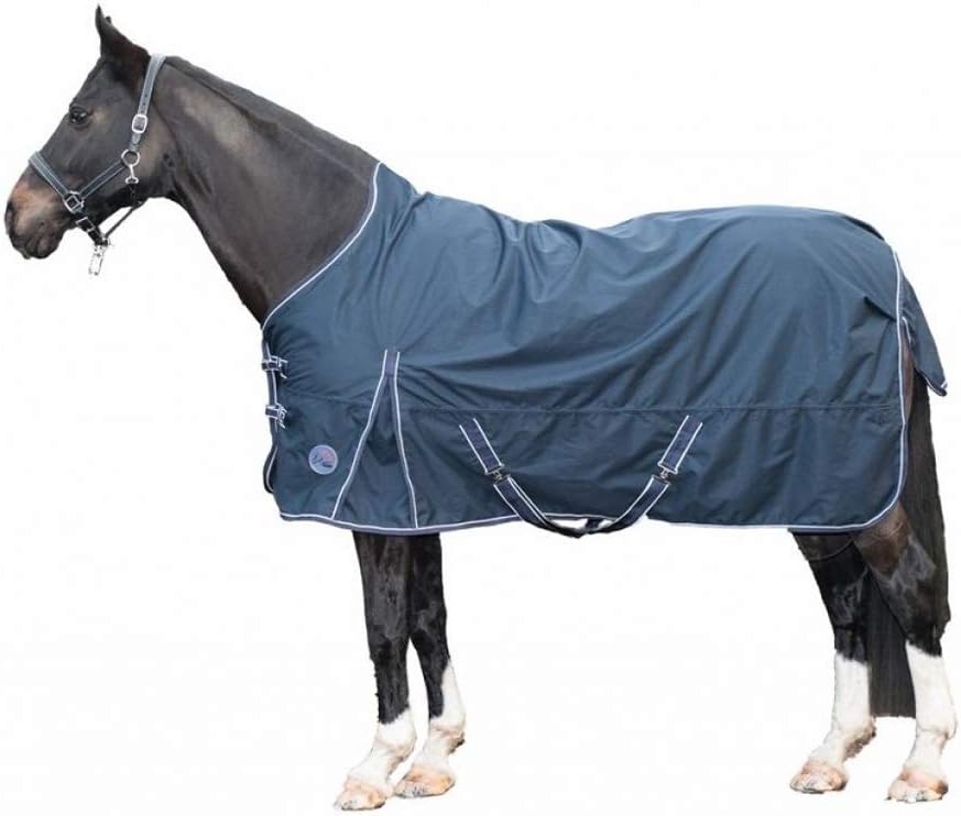 HKM Weidedecke Highneckdecke -Starter- 600D 11657 mit glattem mit Polarfleece dunkelblau (135), 135