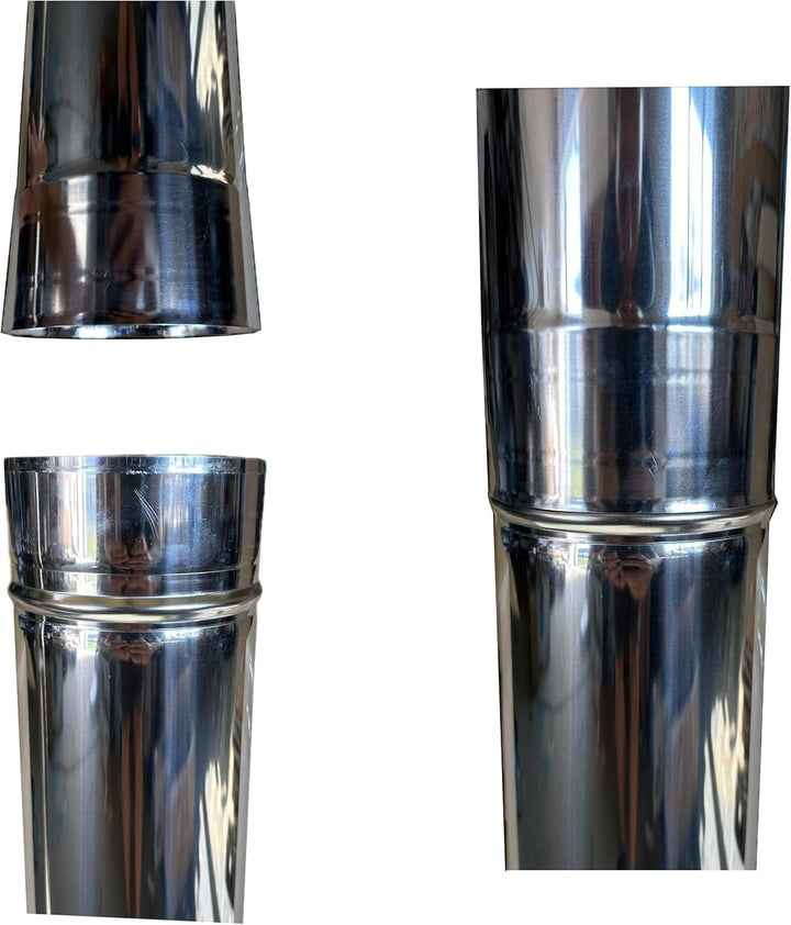 Edelstahl Rauchrohr - Lange 1000mm 1m - Ofenrohr Schornstein Kaminrohr Rohr - Ø 200 mm x 1 m ⌀200 mm
