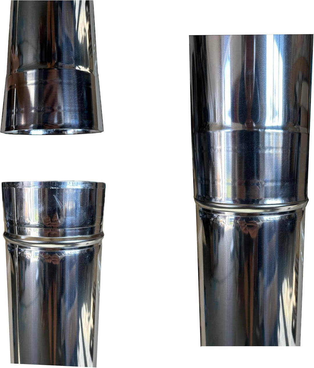 Edelstahl Rauchrohr - Lange 500mm 0,5m - Ofenrohr Schornstein Kaminrohr Rohr - Ø 150 mm x 0,5 m ⌀150