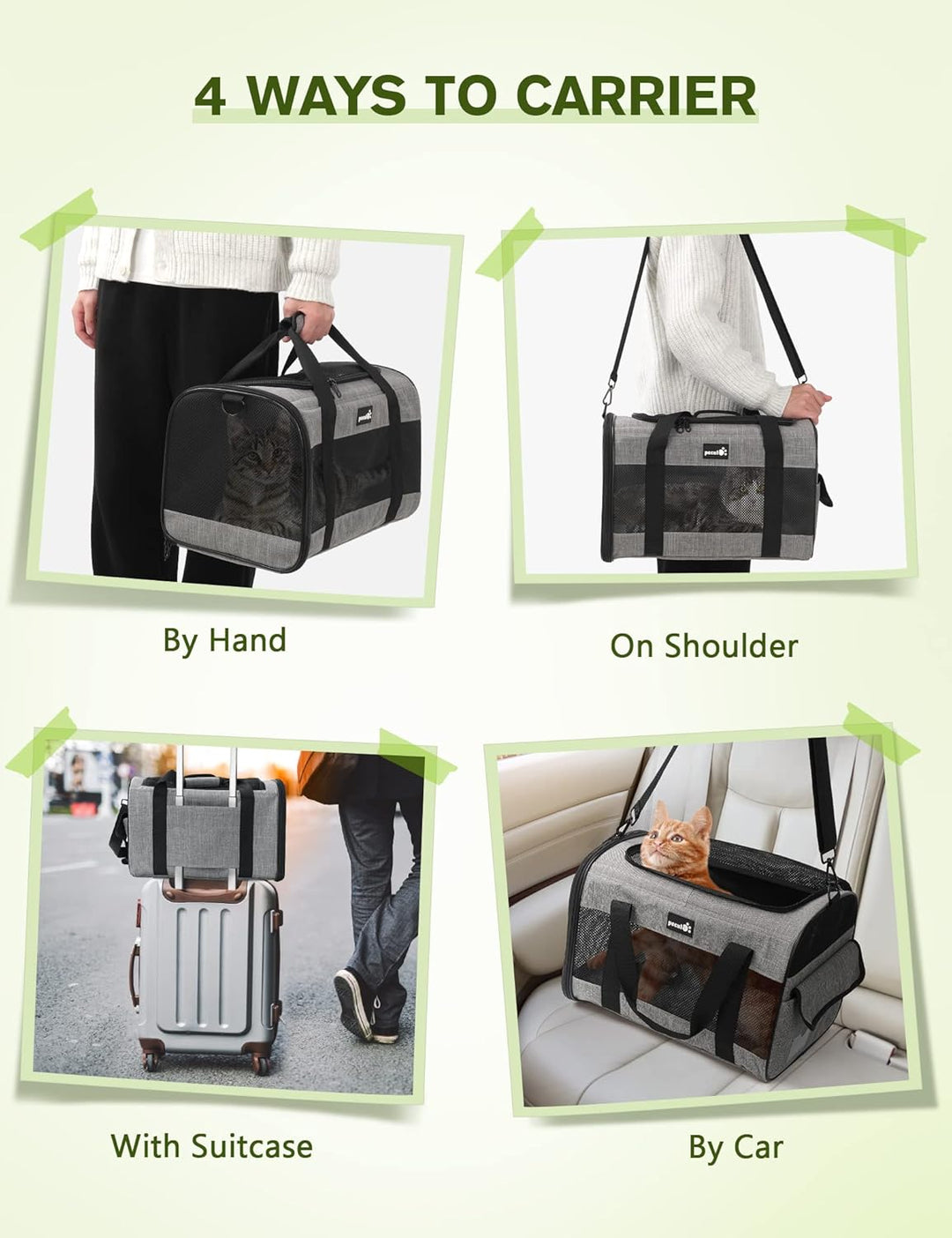 Pecute Katzentransportbox, Atmungsaktive Hundetasche Transportbox, Katzen Transportboxen Mit Verstel