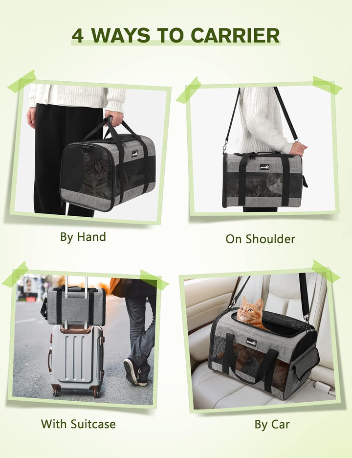 Pecute Katzentransportbox, Atmungsaktive Hundetasche Transportbox, Katzen Transportboxen Mit Verstel
