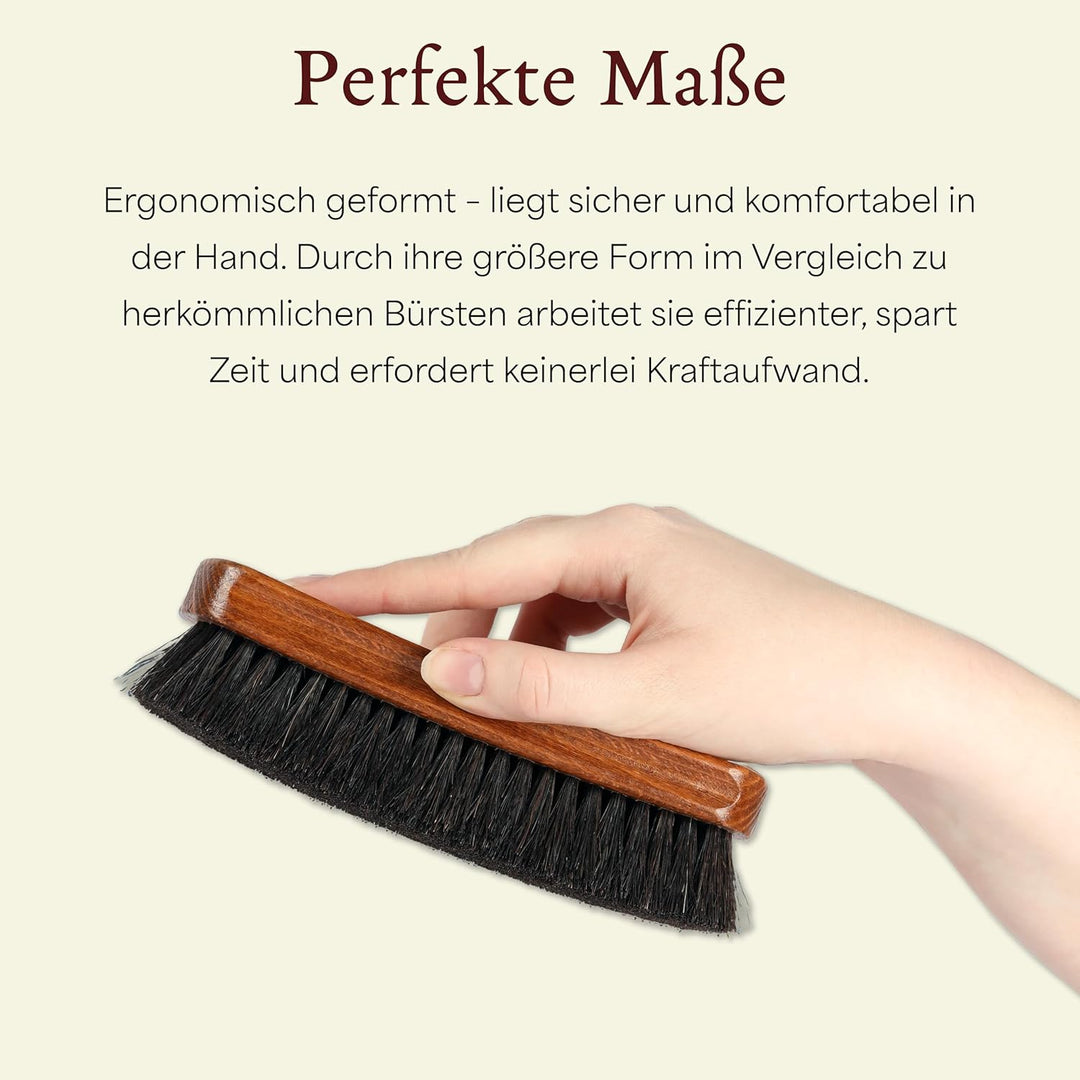 Langer & Messmer 4er-Set Schuhbürsten aus Rosshaar für die professionelle Schuhpflege von Schuhen au