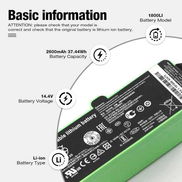 ANTIEE Vacuum Cleaner Ersatzakku für Roomba 681, 685, 677, 691, 690, 680, 696, 695 Total Clean Staub