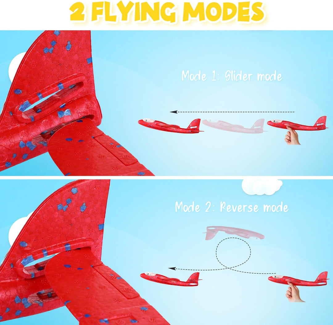 NUOBESTY Grosses Wurfschaumflugzeug Led-Licht Flugzeugspielzeug Segelflugzeug Flugzeugmodell Outdoor