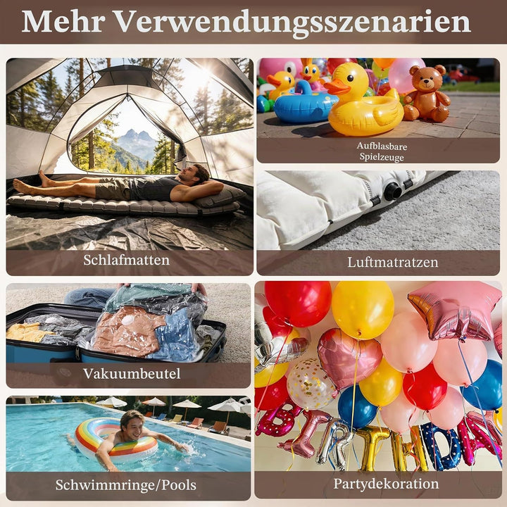 Luftballonpumpe Elektrische, 600W Elektrische Ballonpumpe Kit mit 14 Ballongirlande Kits, 2 Inflatio
