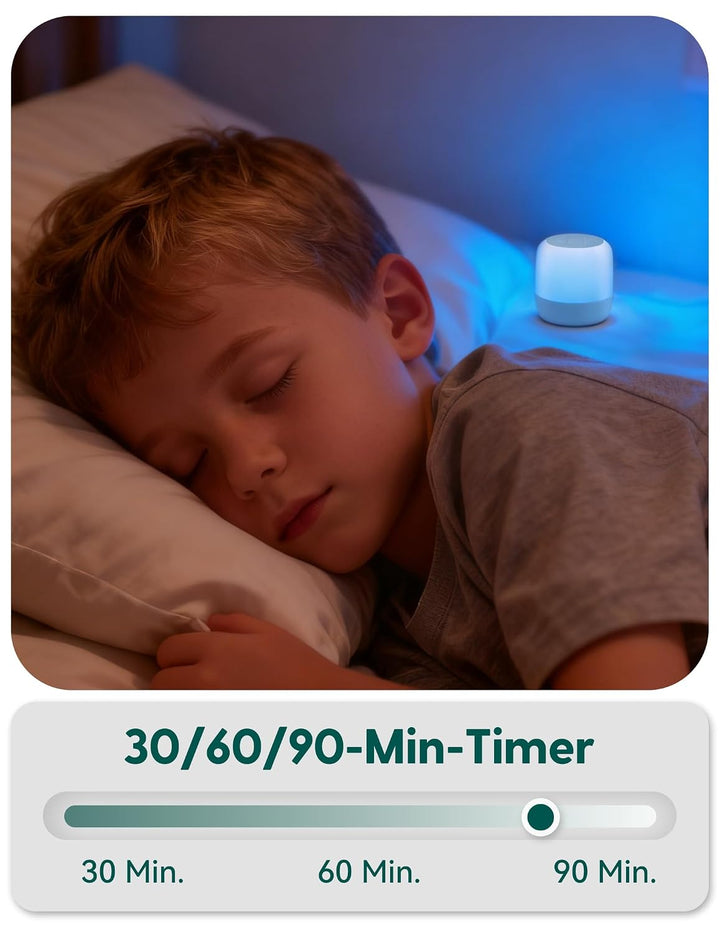 Babelio White Noise Machine Baby - Pocket Glow Verbesserte Nachtlichter mit 9 Farben, 20 nicht wiede