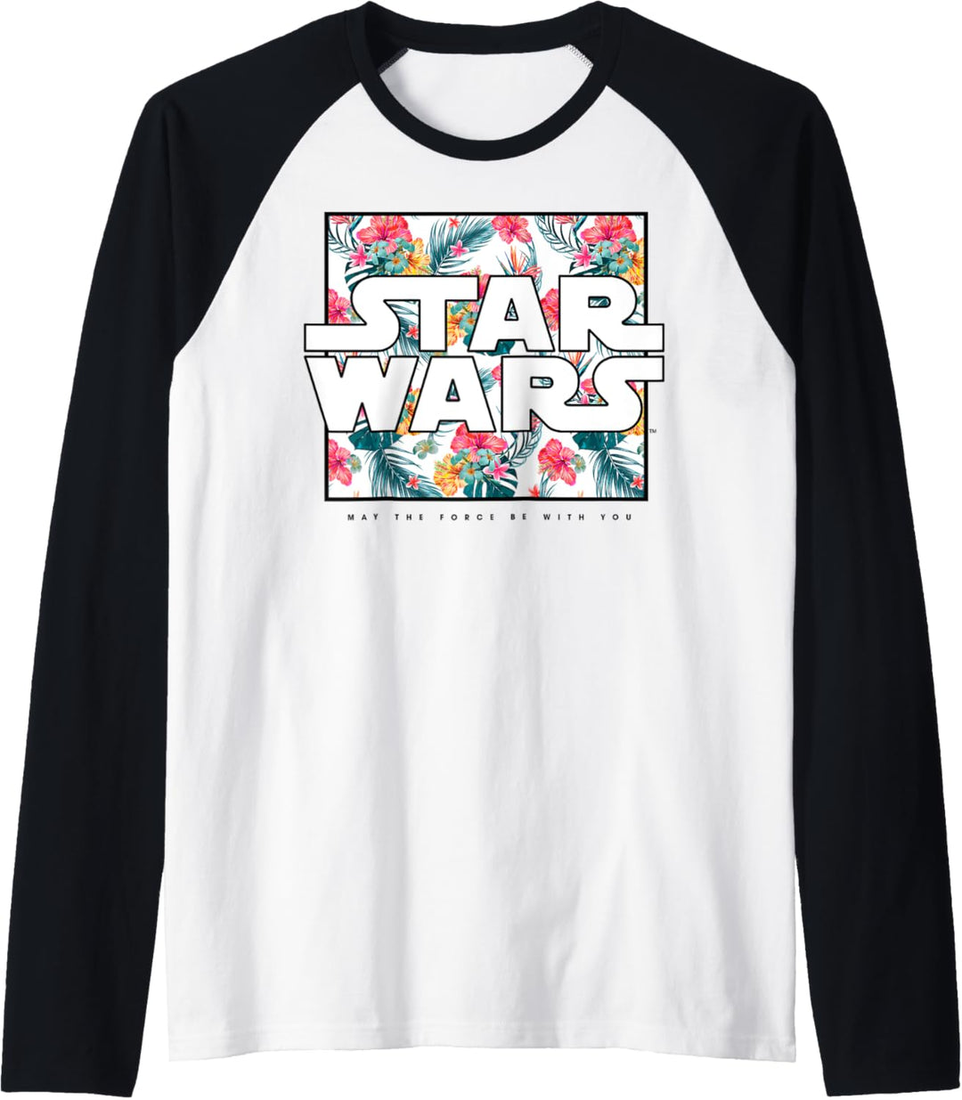 Star Wars May The Force Be With You Floral Box Logo Raglan