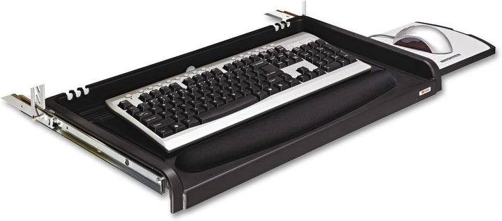 3M Adjustable Under-Desk Keyboard Drawer, Three Height Settings, Wide Tray with Gel Wrist Rest Accom