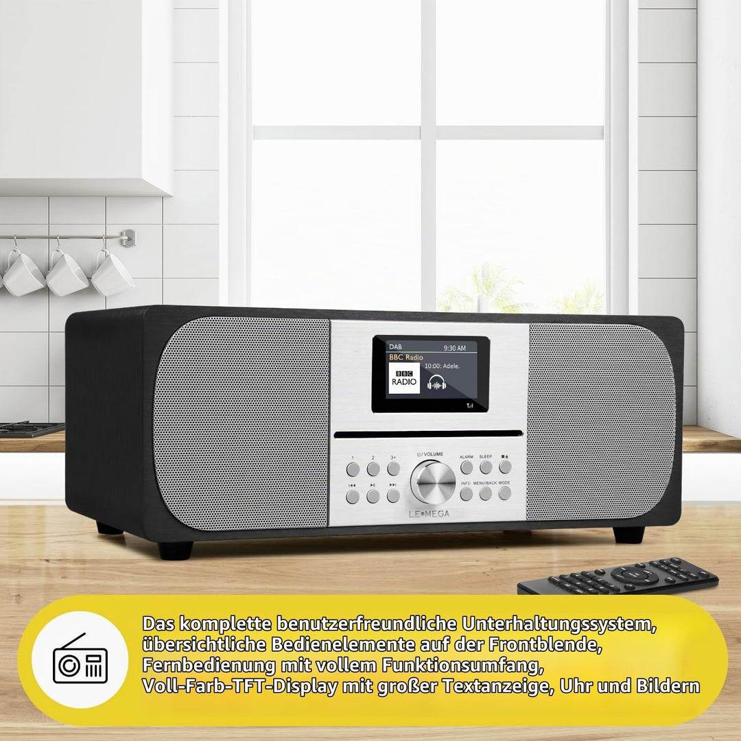 Stereo Digitalradio CD-Player | HiFi-System | DAB+, USB MP3, Bluetooth5.3, UKW | Leistungsstarkes St