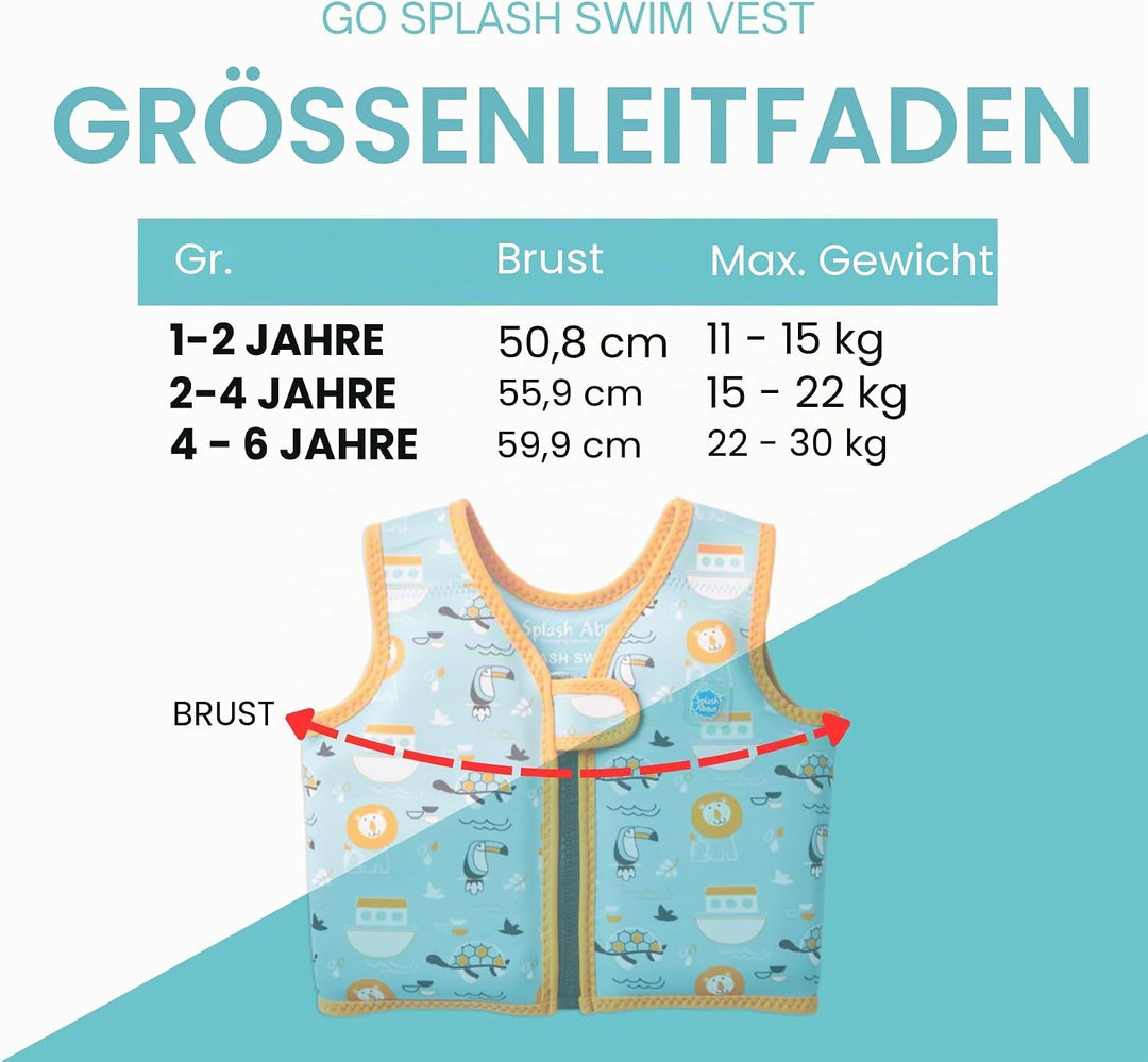Splash About Go Splash Schwimmweste Blue Ark 2-4 Jahre, Blue Ark 2-4 Jahre