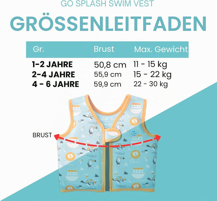Splash About Go Splash Schwimmweste Blue Ark 2-4 Jahre, Blue Ark 2-4 Jahre