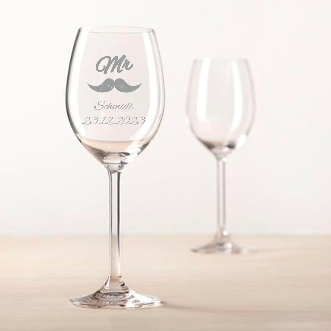 Geschenk zum Valentinstag – Wein Geschenksets – Weinglas mit Gravur 370ml – Hochzeitsgeschenke – Ges