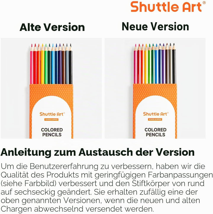 Shuttle Art Buntstifte Set, 144 Buntstifte Kinder, Farbstifte mit 12 Lebendigen Farben, 12er Packung