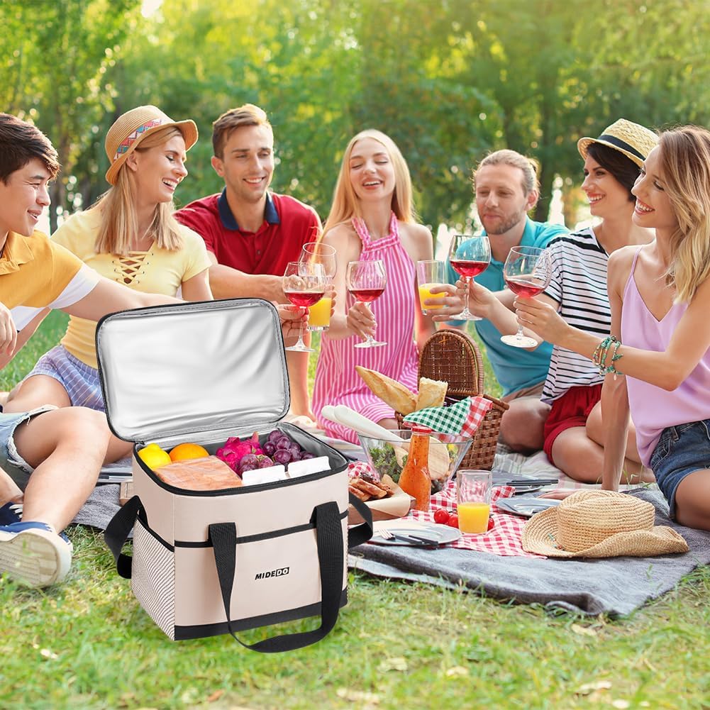 HOTUT Isolierte Kühltasche, 17,5L - Faltbar, Wiederverwendbar für Picknick, Camping & Arbeit