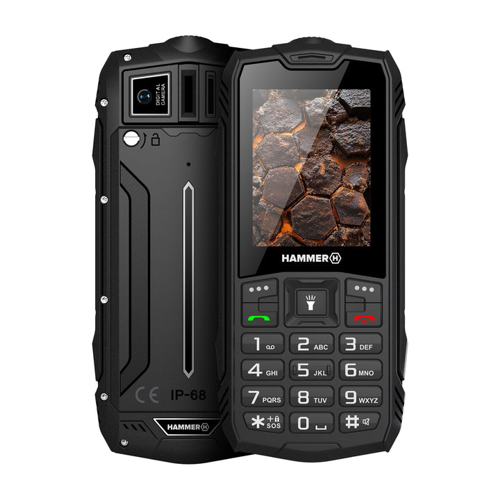 Hammer H Rock LTE Outdoor Handy ohne Vertrag, 3000mAh Akku, 64 GB, 2,4" IPS Display, grosse Tasten,
