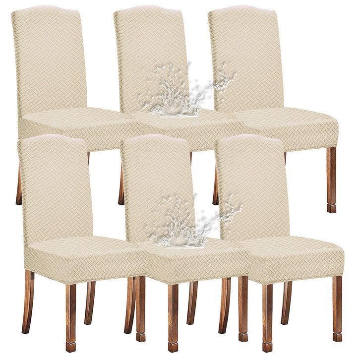 KELUINA Stretch wasserdichte Jacquard mit langem Gitter Esszimmer Stuhlhussen Home Decor, Stuhlhusse
