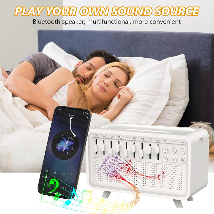 White Noise Night Light Humidifier, Sound Box White Noise Sleep Sound Machine, Portable Sleep Sound