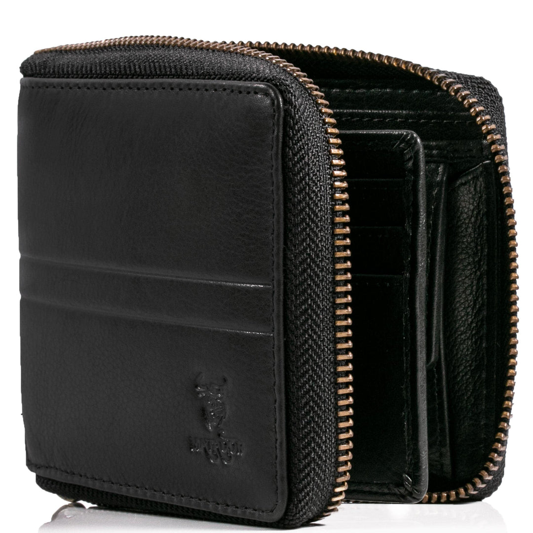 MATADOR RFID NFC Schutz Geldbörse Herren Leder Geldtasche | Portemonnaie Herren mit YKK Metall Reiss